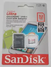 SanDisk Mobile Ultra 32GB microSDHC Class 10 Memory Card 80Mbps NEW Sealed