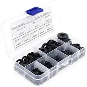 500Pcs Nylon Flat Washer Assortment Set, Washers Metric Sealing Spacer Gasket Ring Washers Set, 8 Sizes - M2, M2.5, M3, M4, M5, M6, M8, M10 (Black)