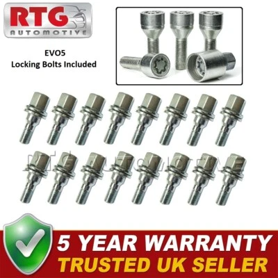 16x Bolts + 4x EVO5 Locking Wheel Bolts For Vauxhall Mokka 2020 On Alloy Wheels