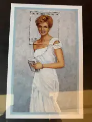 Vintage Princess Diana "White Chiffon Evening Dress" commemorative Stamp