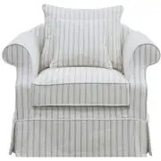 [Florabelle Living] Avalon Hamptons Armchair Stone Stripe Linen Blend