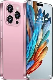 Huness I16 ProMAX Smartphone Unlocked Cell Phone,6.99" HD Screen Unlocked Phone,8+256GB Android 13 with 128GB Memory Card,Face ID/Dual SIM/5G/Fingerprint Button Unlock/Photos/GPS (Pink, 8+256)