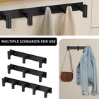 1/2Pcs Bath Towel Hook Rack Coat Hook Rack with 3/5 Hooks Wall Mounted haUFY
