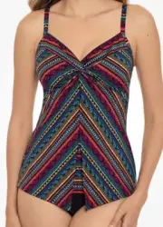 Miraclesuit Raya De Sol Brio Love Knot Tummy Control Underwire Top/ Bottom NWT