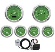 MOTOR METER RACING Classic Green 6 Gauge Set 85mm GPS Speedometer KMH °C BAR