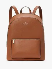 Lena Pebbled Leather Double Zip Dome Backpack