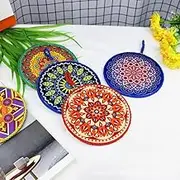 Coasters for Drinks，4 Packs 7 inches Absorbing Ceramic Coasters for Drinks Cork Base with Holder for Friends Funny Birthday Housewarming Apartment Kitchen Bar Decor Suitable