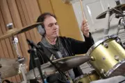 Pete Jupp drummer of British rock band FM in the live room at Vale- Old Photo 1