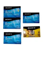 8 Sony 8mm 7 Standard 1 Hi8 Video 8 MM Camcorder Tapes 120 Minute Sealed