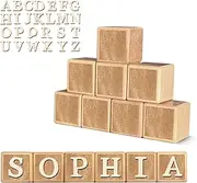 Custom Wooden Name Sign – 8-Letter Baby Blocks with 78 Wooden Alphabet Letters, Personalized Nursery Décor for Montessori, Baby Shower & Nursery Name Signs