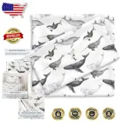 Pobi Baby Twin Sheet Set - Seaside Whale, Ultra-Soft 3 PC Bedding