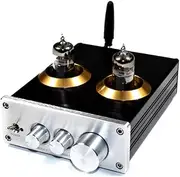 6J5 Vacuum Tube Amplifier Preamplifier Bt Preamp Amp with Volumes Treble Bass Tone Adjustment Function for Home Sound Silver