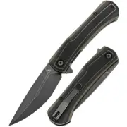 Tenable Kratos Folding Knife Black/Green G10 Handle Nitro-V Plain BW T1024A4