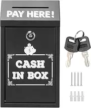 Ballot Boxes - Cash Collection Box | Suggestion Box Lockable | Suggestion With Slot And Lock | Metal Safe Storage Organizers With Key Slot Charity Mailbox For Fundraising Business Farm, School Vot