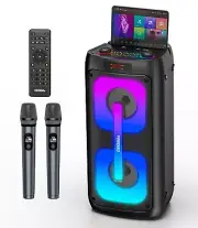 Karaoke Machine for Adults with 2 Wireless Microphones, Portable Bluetooth Sp...