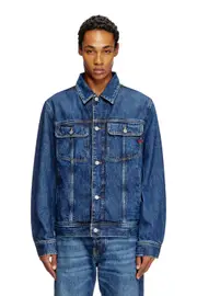 [Diesel] Diesel - Regular-fit trucker jacket - Denim Jackets - Man - Blue XL Blue