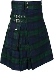 [BaronHong] Utility Kilts for Men Scottish Scottish Skirt with Straps and Large Cargo Pockets