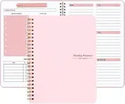 Weekly Planner Notebook, 52 Weeks Undated To Do List Notebook, A5 Planning Pad Checklist Productivity Organizer 52 Pages for Students, Work, Fitness,Productivity