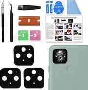 3 Pack for Pixel 5 Back Rear Camera Lens Glass Replacement, Back Camera Lens with Pre-Cut Tape Compatible with Pixel 5, Included Instruction Manual, Toolkit