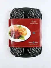 Nordic Ware Mini Rose Bundt Heavy Cast Aluminum Pan Platinum Collection USA New