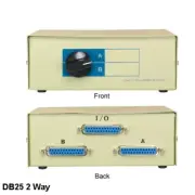 2 Way DB25 Manual Data Switch Box Rotary Dail Style PC Printer Data Scanner HDD