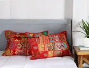 Indian Patchwork Cotton Cushion Cover Handmade Throw Pillow Sham Covers 16x24"