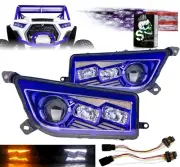 Polaris General, XP 900, RZR 1000 XP Turbo LED Turn Signal Halo Headlight Blue
