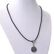 Cowhide Leather Pendent Necklace with Tree of Life (Locks with Lobster Clasp) 43
