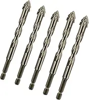 Four-Flute Eccentric Drill Bit, Titanium-Coated Design Four Edged Serrated Eccentric Drill Biit, High Hardness Driill Bit for Concrete, Masonry, Brick,Tiles, Metal, Wood and More,Size 6/6/6/8/8mm