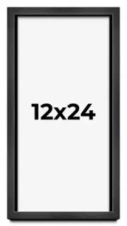 12x24 Shadow Box Frame Grey Charcoal Black | 0.875 Inches Deep | Solid Wood Shad