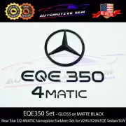 EQE350 4MATIC Rear Star Emblem Black Badge Set Mercedes AMG Electric Sedan SUV