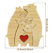 Wooden Cuddling Bear Set Hand-Carved Cuddling Bear Decoration Personalized weTSq
