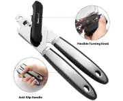 Professional Can Opener Manual Can Opener, Can Opener Bottle Manual Can Opener, Stainless Steel Manual Can Opener Smooth Edge for Seniors