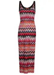 Missoni Zigzag-intarsia Metallic-knit Midi Dress - Multicoloured - 8 8