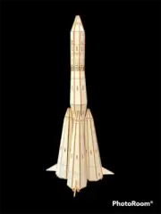Laser Cut Wooden Soviet Vostok Rocket 3D Model/Puzzle Kit