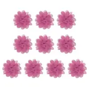 10Pcs 3.9" Chiffon Flowers Fabric Flower Sewing Fabric Appliques Pink