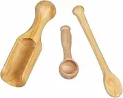 3 Wooden Spoons for Cosmetics