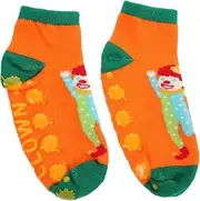 BELLIFFY Yoga Socks Men Women Non Grip Socks for Yoga Pilates Kids Orange Early Learning Socks