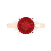 3Ct Round Cut Pink Tourmaline Gold Solitaire Engagement Promise Statement Ring