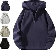 [OTEB] Half Zip Hoodie Men Quarter Zip Pullover Hoodies Long Sleeve Drop Shoulder Sweatshirt Casual Pullover