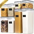 8-Pack Airtight Food Storage Containers, Stackable Pantry Organizers