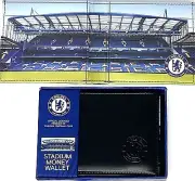 CHELSEA FC REAL LEATHER FOOTBALL SPORTS TEAM MONEY STADIUM WALLET PURSE CFC GIFT