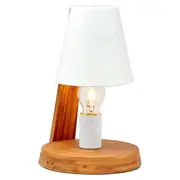 New Oriental Bamboo Base and Frame Table Lamp with White w/Gold Inside Metal Shade