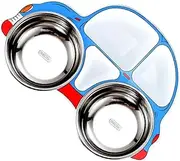 OFFSCH 304 Stainless Steel Dinner Plate Set Toddler Plates Suction Base Boys and Girls Tableware