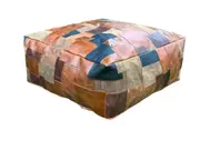 Amazing square Ottoman, Moroccan pouf, ottoman pouf, Patchwork floor cushion, leather pouf ,gift, wedding, vintage, yoga, meditation cushion
