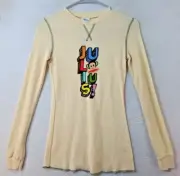 NEW Paul Frank Girls Youth Small Ivory Julius Logo L/S Thermal Shirt