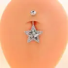 Star Zircon Belly Button Rings Dangle Navel Piercing For Women Body Jewelry|