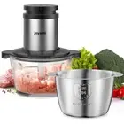 Electric Food Processor with 2 Bowls, Food Chopper Vegetable Meat Grinder, St...