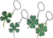 PLAFOPE Bag Charm Keyring Set 4pcs Lucky Green Keychains Car Keyring Irish Shamrock Charms for Women