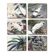 Country Kitchen Utopia Birds Cinnamon Cork Backed Drink Coasters Set 6